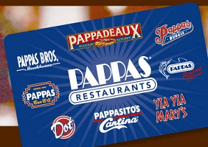 Free 10 Reward Card For Every 50 Pappas Gift Purchased