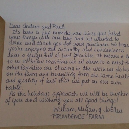 Personal Letter from Farmer