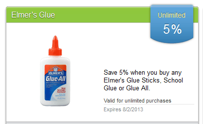 Back To School Coupons: 5% OFF Elmer’s Glue Products