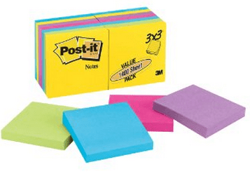 Post-It 3 x 3 Sticky Notes, 14 pk, $14.88