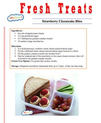 Sample menu of healthy lunch ideas for kids