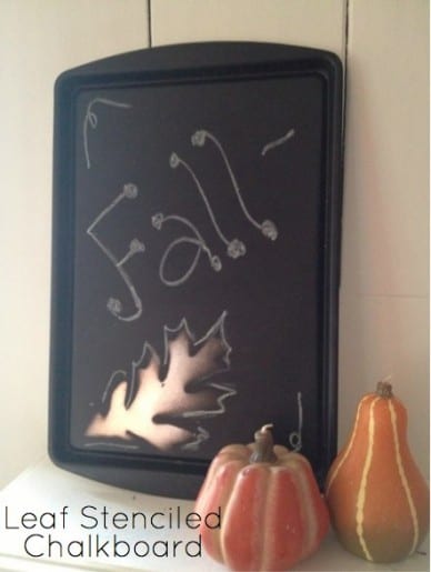 Leaf Stenciled Chalkboard Craft