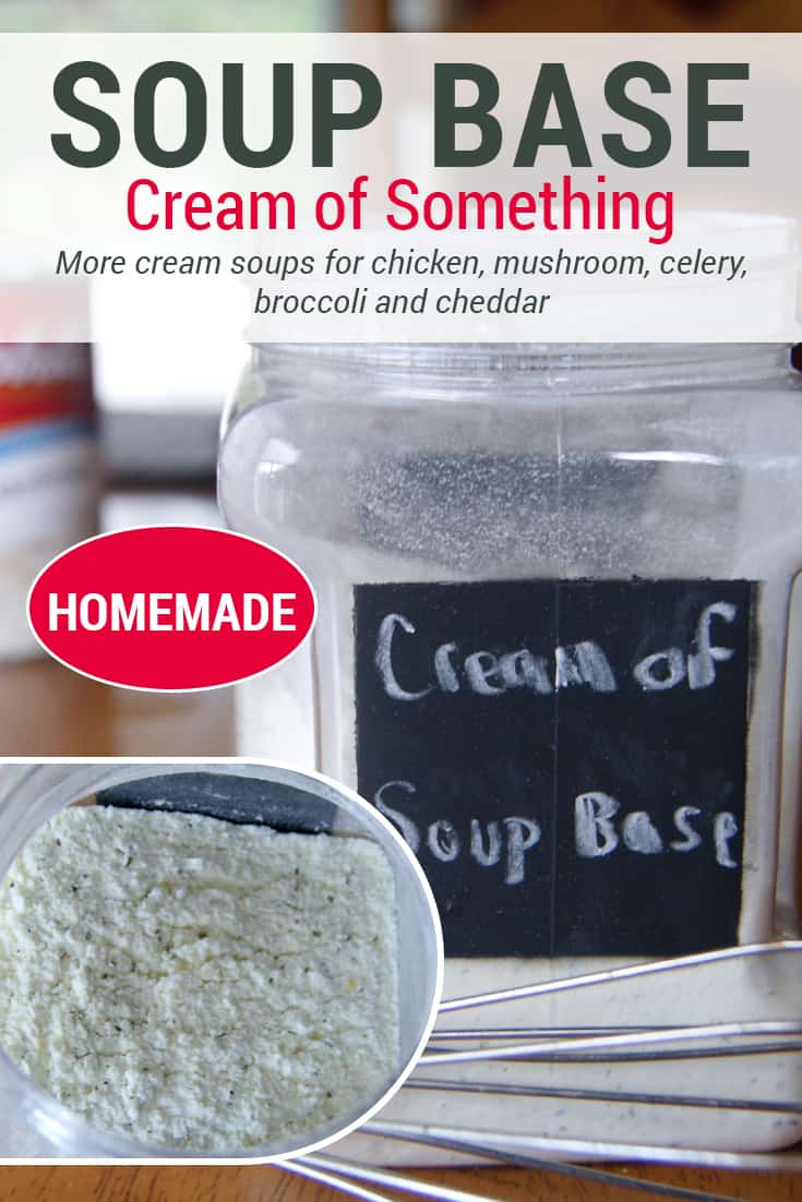 This cream of something soup mix is an easy pantry staple to keep prepared whenever a recipe calls for a cream soup base. Find modifications to make other cream soup varieties too.  via @AndreaDeckard