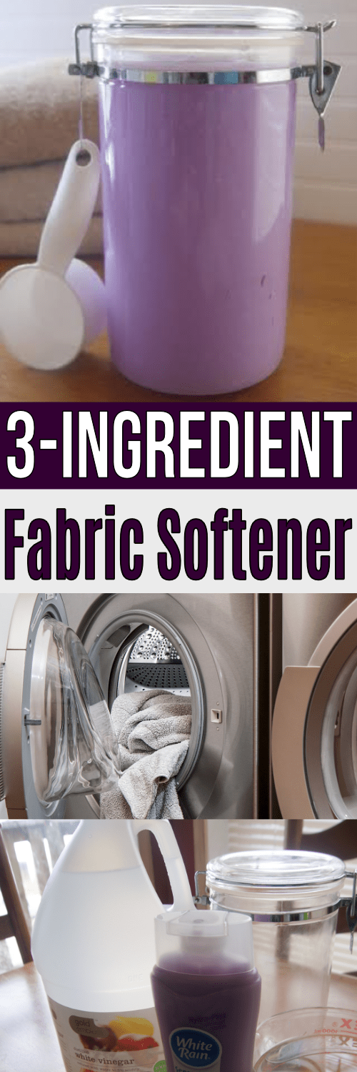 Quick, easy and inexpensive 3-Ingredient Fabric Softener recipe!