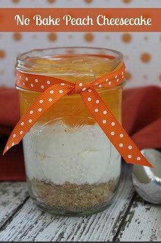 No Bake Peach Cheesecake in a Jar