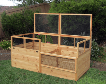 Rabbit-proof Raised Garden Bed with Two Trellises