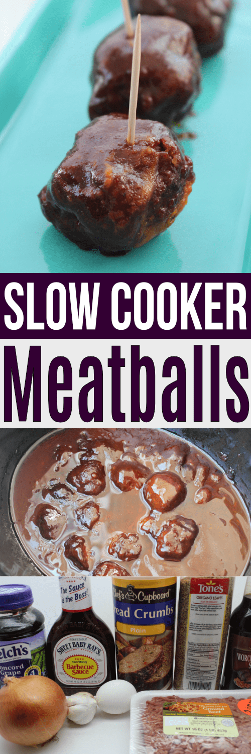 Crockpot meatballs recipe that is super quick and made with simple ingredients you already have in the pantry!