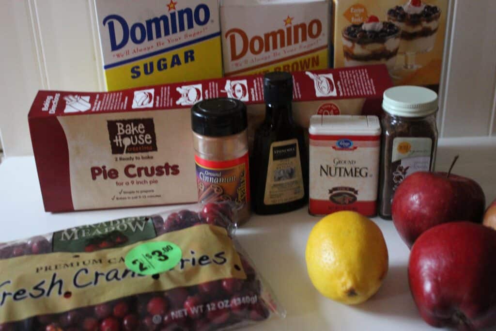 Apple Cranberry Pie ingredients