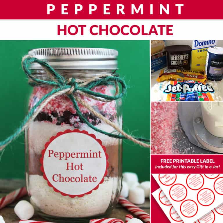 Peppermint Hot Chocolate Mix in a Jar