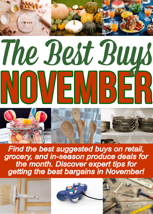 A long list of things to buy in November including grocery items, retail deals and miscellaneous services.