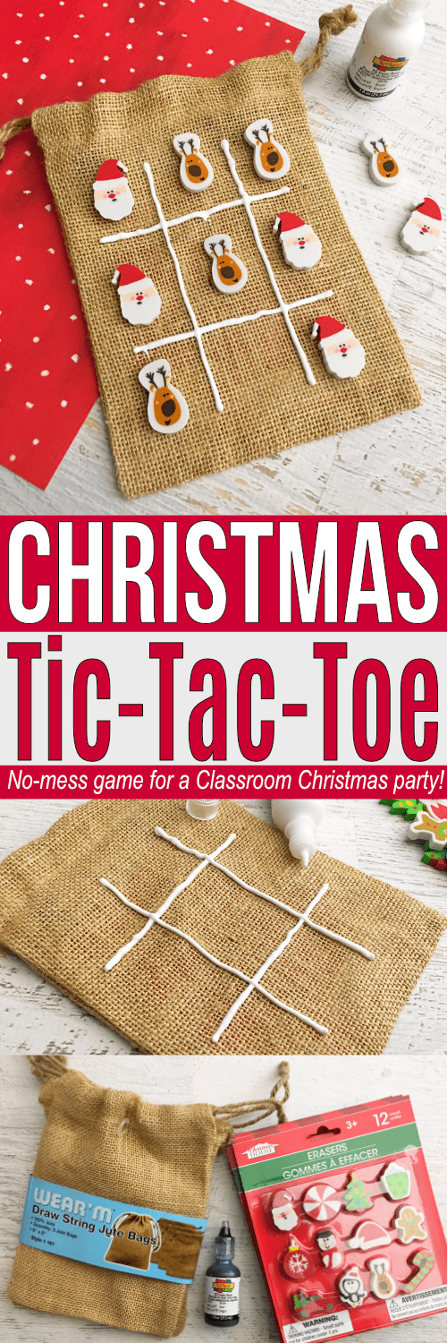 No-Mess school Christmas party game! This Tic-Tac-Toe game is easy to prepare for the entire class!