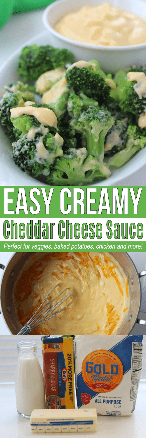 This broccoli cheese sauce recipe is easy to make and tastes great on cauliflower, potatoes, chicken any type of vegetable bake, or makes a simple cheese sauce for pasta. Use this whenever a recipe calls for a creamy cheese sauce!