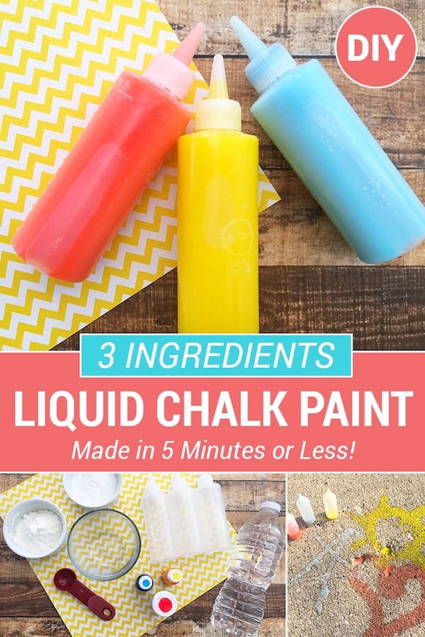 Easy Sidewalk Chalk Paint Recipe - using only 3 ingredients! - Messy Little  Monster