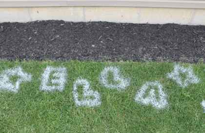 Say It with Spray Paint in the Lawn for Outdoor Parties