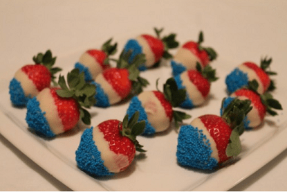 July 4th Inspired White Chocolate Dipped Strawberries