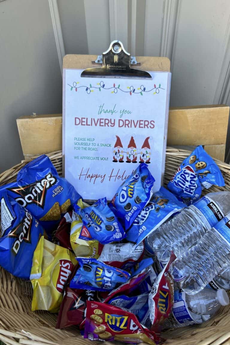 Thank You Delivery Drivers Snack Sign FREE Printable! Savings Lifestyle