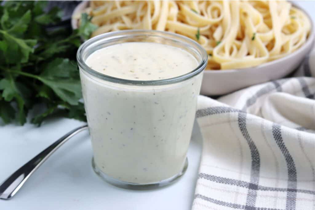 homemade alfredo sauce finished